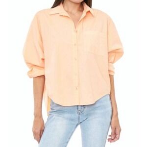 New Pistola Sherbert Orange Sloan Oversized Button‎ Down Shirt Size XL